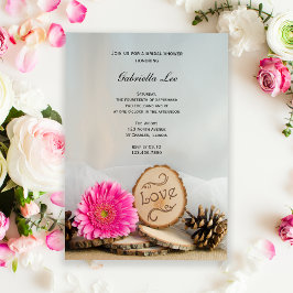 Rustic Pink Daisy Woodland Vrijgezellenfeest Kaart