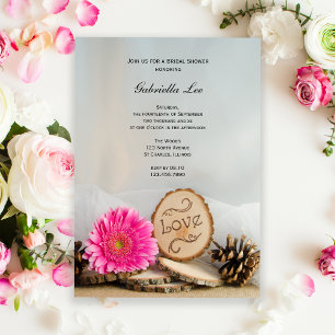 Rustic Pink Daisy Woodland Vrijgezellenfeest Kaart