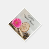 Rustic Pink Daisy Woodland Vrijgezellenfeest Servet (Hoek)