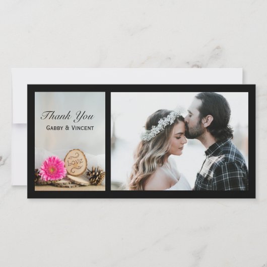 Rustic Pink Daisy Woodland Weddenschap Bedankkaart (Voorkant)