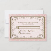 Rustic Pink Damask met Mason Jar RSVP Kaartje (Achterkant)