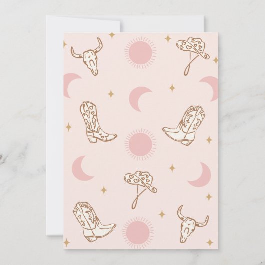 Rustic Pink Desert Girls Cowgirl Baby shower Kaart (Achterkant)