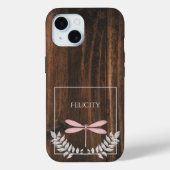 Rustic Pink Dragonfly Hoesje-Mate iPhone Case (Achterkant)