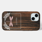 Rustic Pink Dragonfly Hoesje-Mate iPhone Case (Achterkant (horizontaal))