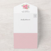Rustic Pink en Gold Floral Baby shower All In One Uitnodiging (Buitenkant)