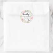 Rustic Pink Floral 100th Birthday Hartelijk dank Ronde Sticker (Tas)