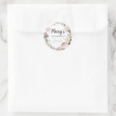 Rustic Pink Floral 100th Birthday Hartelijk dank Ronde Sticker (Tas)