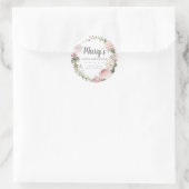 Rustic Pink Floral 60th Birthday Hartelijk dank Ronde Sticker (Tas)