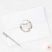 Rustic Pink Floral 60th Birthday Hartelijk dank Ronde Sticker (Envelop)