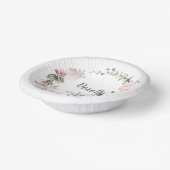 Rustic Pink Floral 80e verjaardag Papieren Kommen (Gebogen)