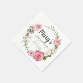 Rustic Pink Floral 80e verjaardag Servet (Hoek)