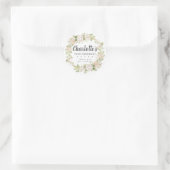 Rustic Pink Floral 90th Birthday Hartelijk dank Ronde Sticker (Tas)