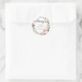 Rustic Pink Floral 90th Birthday Hartelijk dank Ronde Sticker (Tas)