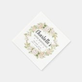 Rustic Pink Floral 90th Birthday Party Napkins Servet (Hoek)