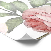 Rustic Pink Floral Baby shower Welkom Poster (Hoek)