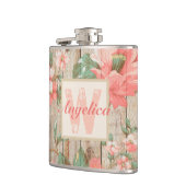Rustic Pink Floral Barn Wood Monogram Heupfles (Links)