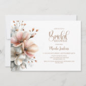 Rustic Pink Floral Bridal Shower Kaart (Voorkant)