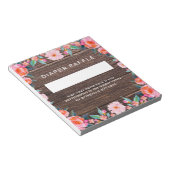 Rustic Pink Floral Diaper Raffle Notitieblok (Schuin)
