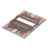 Rustic Pink Floral Diaper Raffle Notitieblok (Linkerzijde)