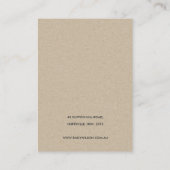 RUSTIC PINK FLORAL EUCALYPTUS EARRING STUD DISPLAY VISITEKAARTJE (Achterkant)