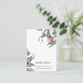 RUSTIC PINK FLORAL EUCALYPTUS EARRING STUD DISPLAY VISITEKAARTJE (Staand voorkant)