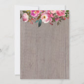 Rustic Pink Floral First Heilige Communie Kaart (Achterkant)