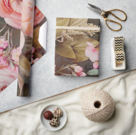 Rustic Pink Floral Greenery Eucalyptus Cadeaupapier