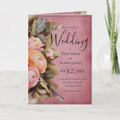 Rustic Pink Floral Greenery Eucalyptus Wedding Inv (Voorkant)
