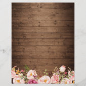 Rustic Pink Floral Lace Vrijgezellenfeest Bingo Ga Flyer (Achterkant)