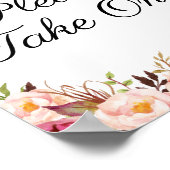 Rustic Pink Floral Neem één Poster voor gebarentje (Hoek)