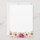 Rustic Pink Floral Rehearsal Dinner Invitations Kaart (Achterkant)