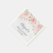 Rustic Pink Floral Spring Bridal Shower Napkin Servet (Hoek)