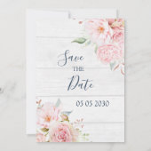 Rustic Pink Floral Spring Save the Date Card (Achterkant)