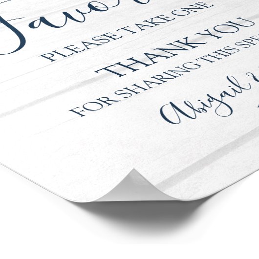 Rustic Pink Floral Spring Wedding Favors Sign Poster (Hoek)