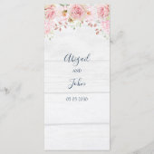 Rustic Pink Floral Spring Wedding Menu (Achterkant)
