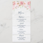 Rustic Pink Floral Spring Wedding Menu (Voorkant)