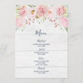 Rustic Pink Floral Spring Wedding Menu (Voorkant)