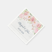 Rustic Pink Floral Spring Wedding Napkin Servet (Hoek)