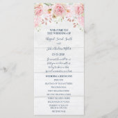 Rustic Pink Floral Spring Wedding Program Programmakaart (Voorkant)