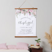 Rustic Pink Floral Unplugged Wedding Ceremony Sign Hangend Wandkleed (Slaapkamer)