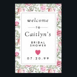 Rustic Pink Floral Vrijgezellenfeest Welkom Poster<br><div class="desc">Elegant roze rozen worden in zachte groene bladeren genaaid. Mooie manier om gasten welkom te heten in een vrijgezellenfeest. Deze DIY-sjabloon maakt deel uit van een collectie waarmee u eenvoudig een uniek en aangepast vrijgezellenfeest kunt creëer. U zou een verbinding aan het op deze pagina moeten zien. Neem contact met...</div>