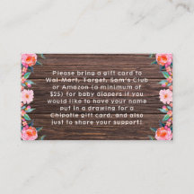 Rustic Pink Floral Waterverf Baby shower