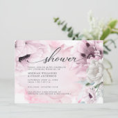 Rustic Pink Floral Waterverf Poppies Kaart (Staand voorkant)