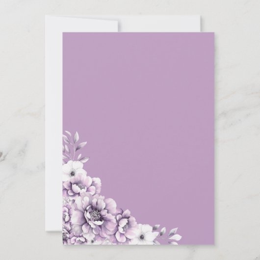 Rustic Pink Floral Wedding Kaart (Achterkant)