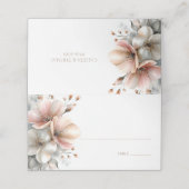 Rustic Pink Floral Wedding Place Card Plaatskaartje (Buitenkant ongevouwen)