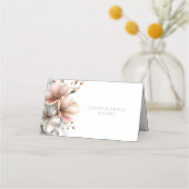 Rustic Pink Floral Wedding Place Card Plaatskaartje (Achterkant)