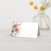Rustic Pink Floral Wedding Place Card Plaatskaartje (Voorkant)