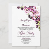 Rustic Pink Floral Wedding Reception Uitnodiging (Voorkant)