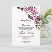 Rustic Pink Floral Wedding Reception Uitnodiging (Staand voorkant)