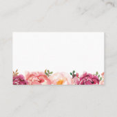Rustic Pink Floral Wedding Registry Insert Cards Visitekaartje (Achterkant)